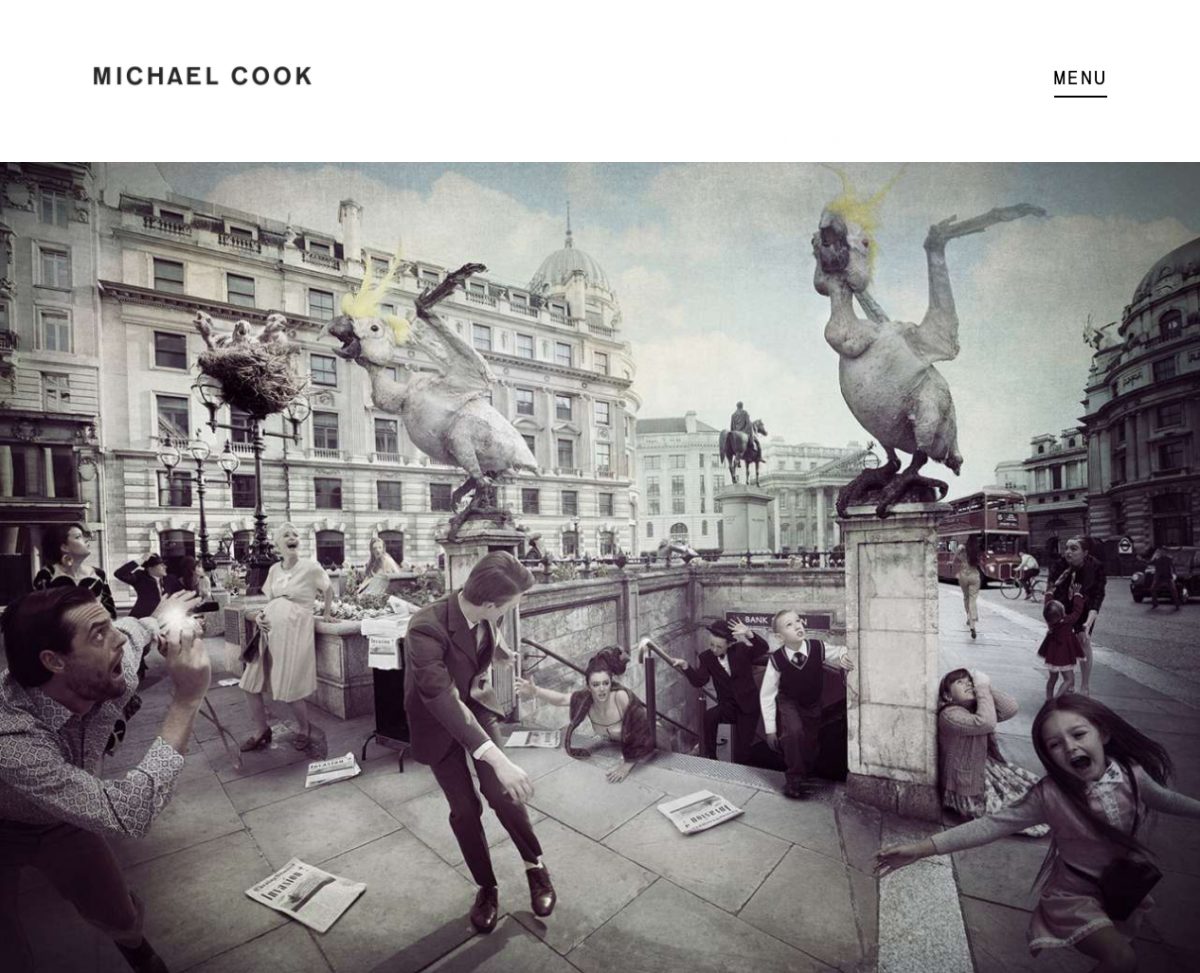 Michael cook web page on desktop