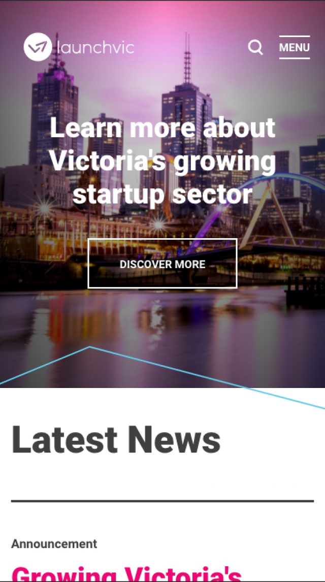 Launchvic web page on mobile